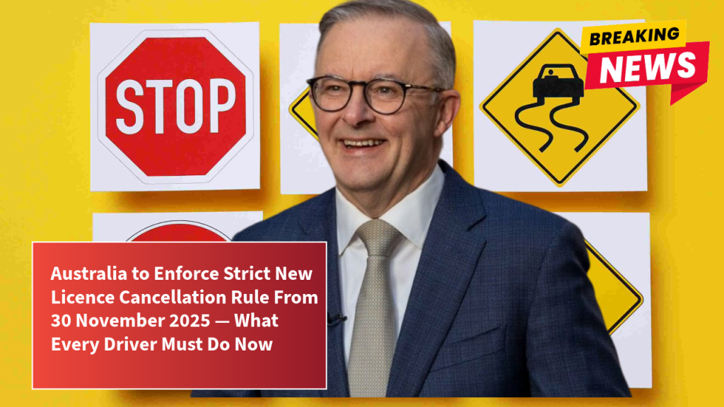 Australia to Enforce Strict New Licence Cancellation Rule From 30 November 2025 — What Every Driver Must Do Now