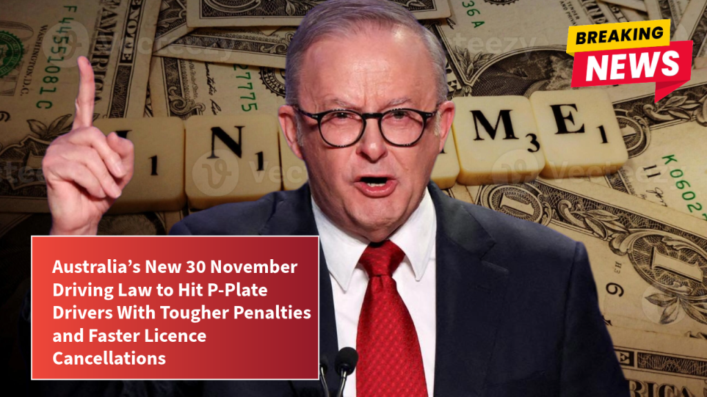 Australia’s New 30 November Driving Law to Hit P-Plate Drivers With Tougher Penalties and Faster Licence Cancellations