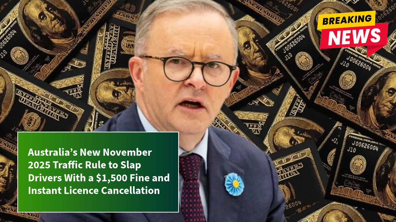 Australia’s New November 2025 Traffic Rule to Slap Drivers With a $1,500 Fine and Instant Licence Cancellation