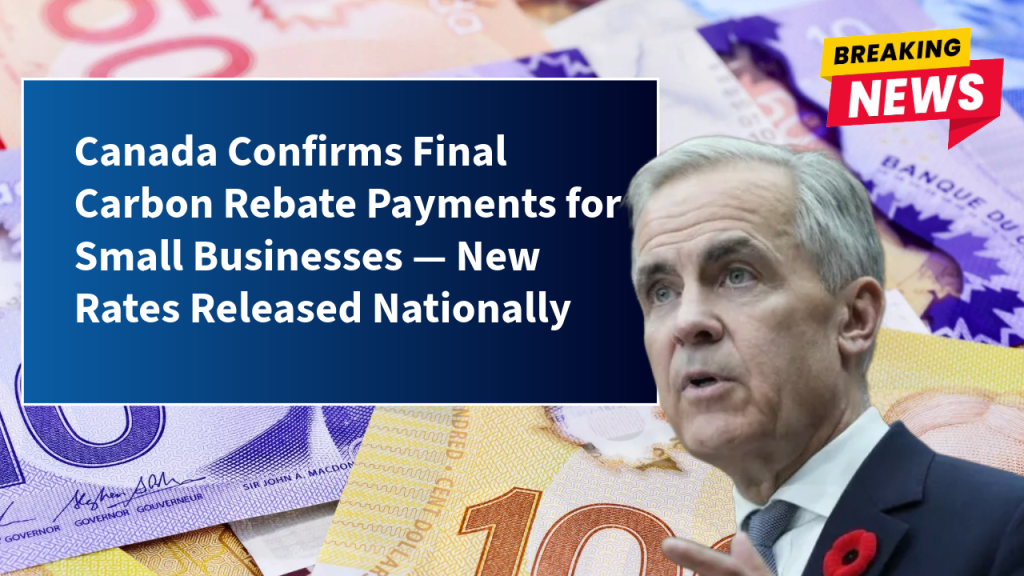 Canada Confirms Final Carbon Rebate Payments for Small Businesses — New Rates Released Nationally