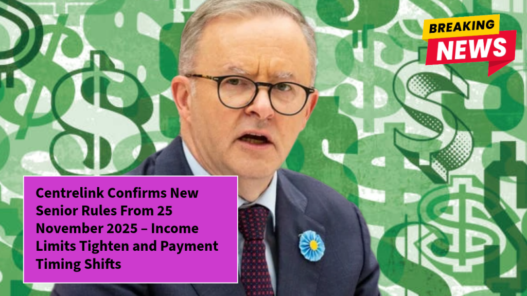 Centrelink Confirms New Senior Rules From 25 November 2025 – Income Limits Tighten and Payment Timing Shifts