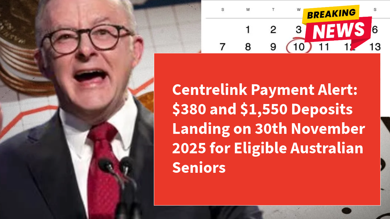 Centrelink Payment Alert: $380 and $1,550 Deposits Landing on 30th November 2025 for Eligible Australian Seniors