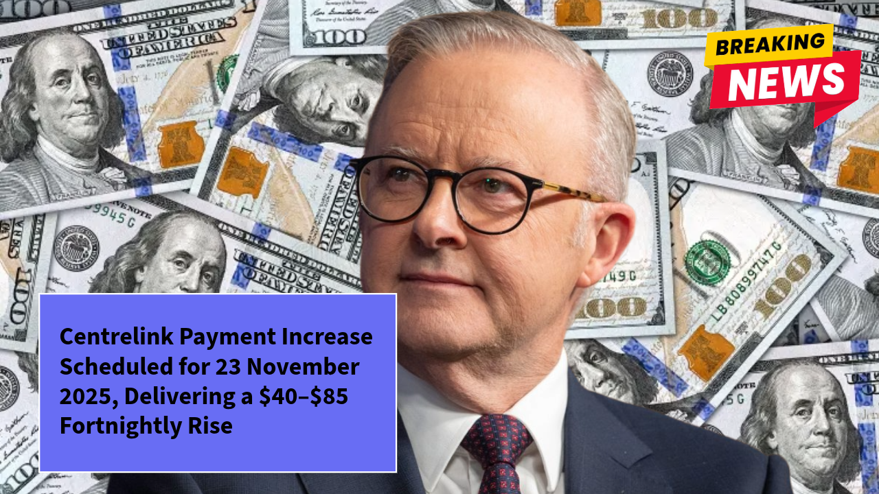 Centrelink Payment Increase Scheduled for 23 November 2025, Delivering a $40–$85 Fortnightly Rise