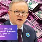 Centrelink’s Cost-of-Living Boost Arriving on 25 November With Extra $250–$400 for Eligible Australians