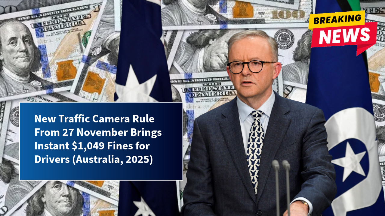 New Traffic Camera Rule From 27 November Brings Instant $1,049 Fines for Drivers (Australia, 2025)