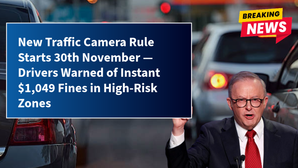 New Traffic Camera Rule Starts 30th November — Drivers Warned of Instant $1,049 Fines in High-Risk Zones