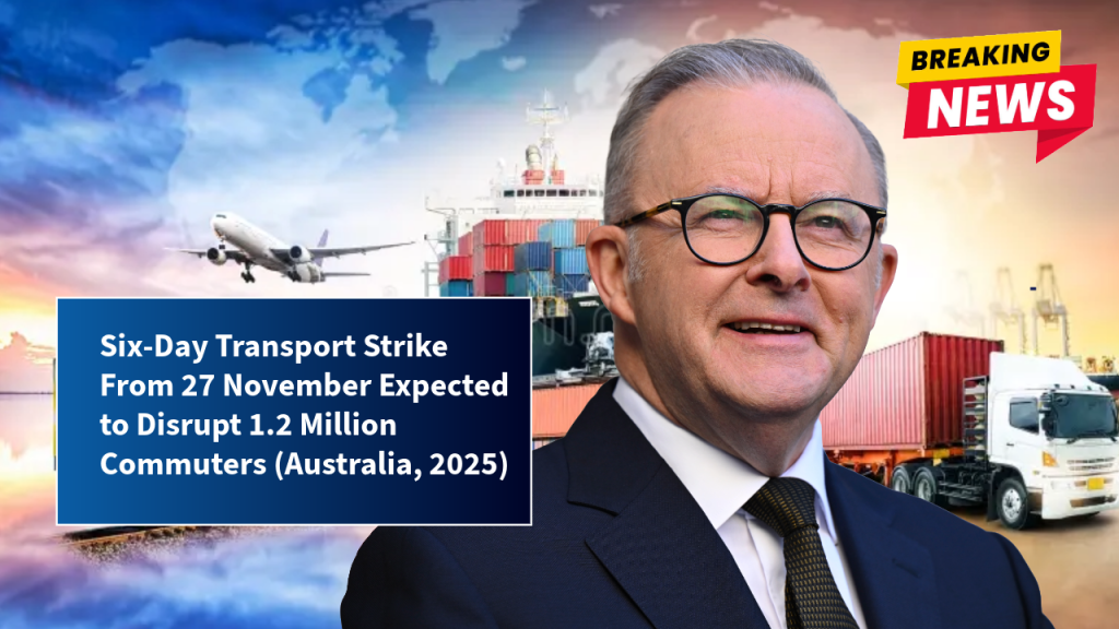 Six-Day Transport Strike From 27 November Expected to Disrupt 1.2 Million Commuters (Australia, 2025)