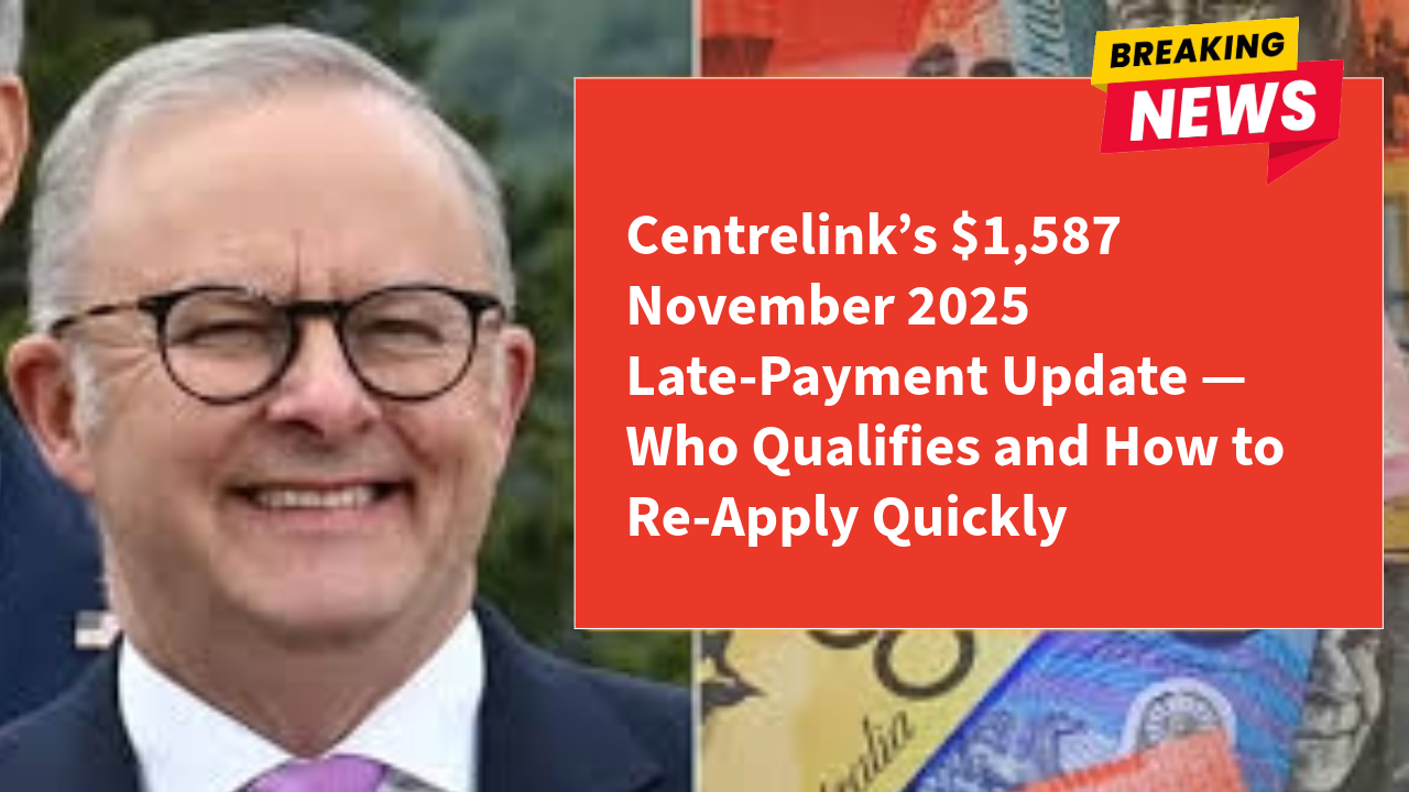 Centrelink’s $1,587 November 2025 Late-Payment Update — Who Qualifies and How to Re-Apply Quickly